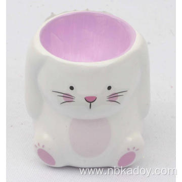 CARTOON WHITE RABBIT CANDLESTICK